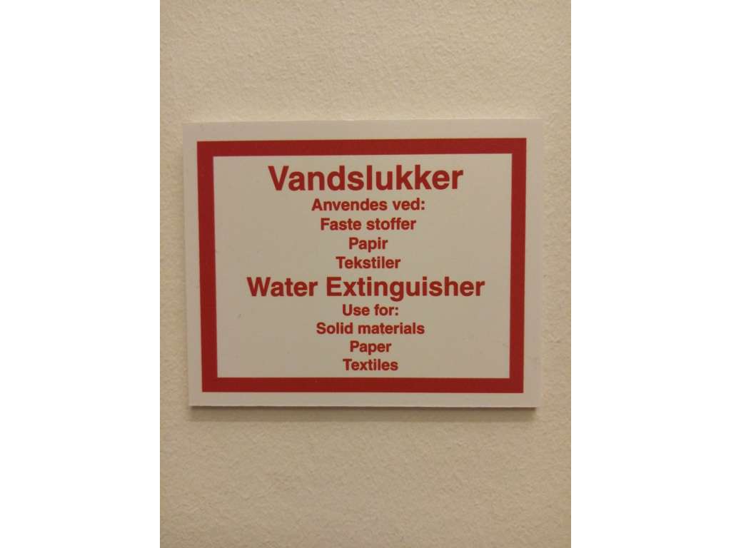 Påbudsskilt Vandslukker anvendes 