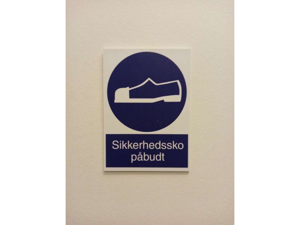 Påbudsskilt Sikkerhedssko påbudt 
