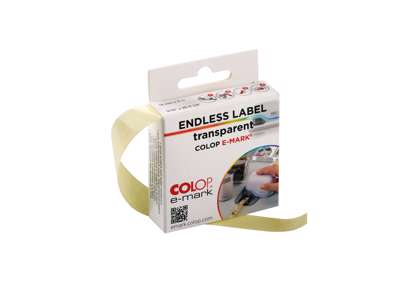 Transparent labelstrimmel 8m lang 14mm til E-mark