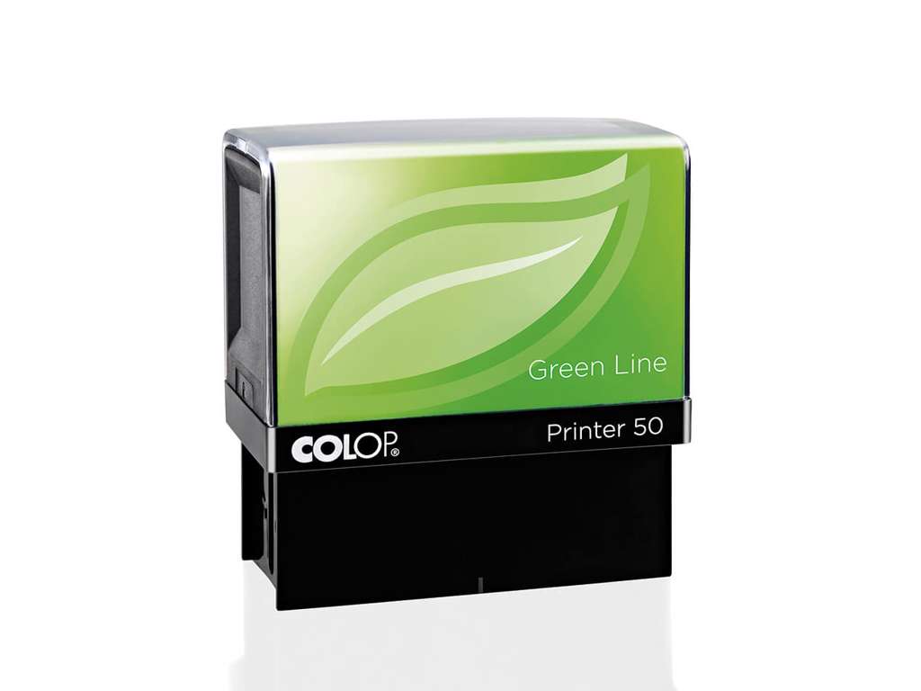 Colop Printer 50 Greenline med tekstplade og farvepude