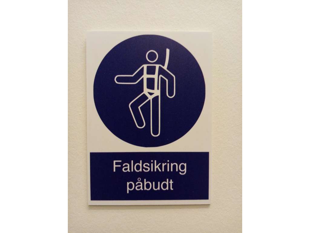 Påbudsskilt Faldsikring Påbudt 