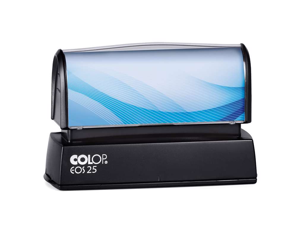 Stempel EOS 25 1-4 linjer 75x15mm blå indfarvning