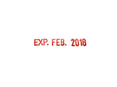 Datostempel med tekst EXP 