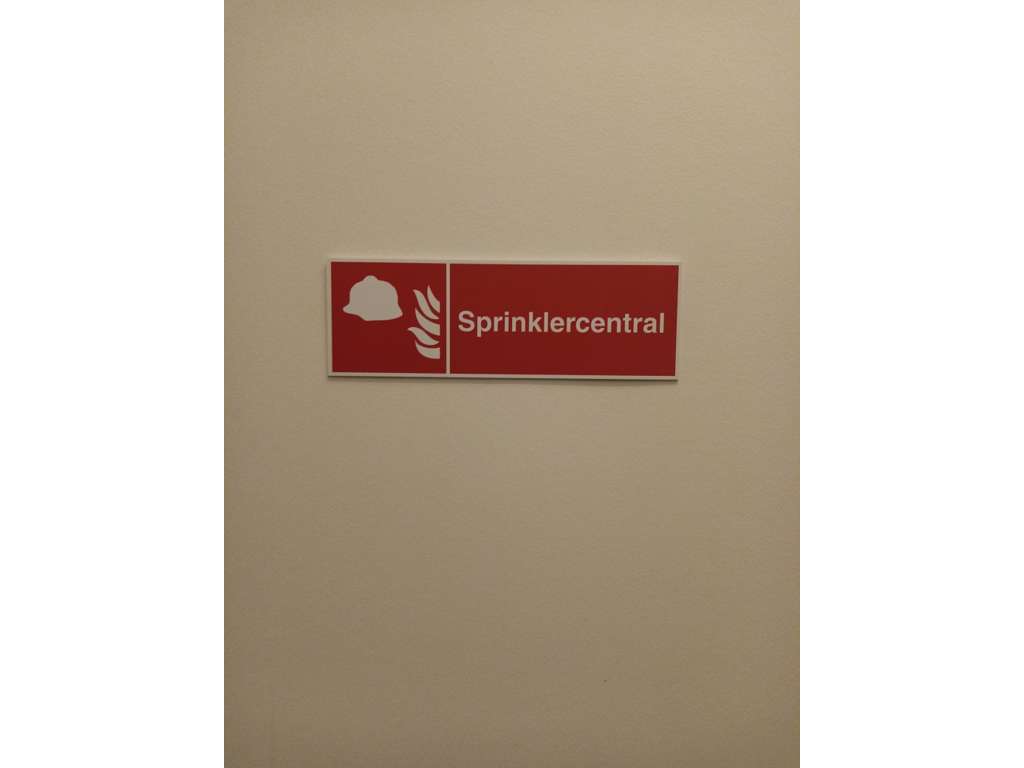 Påbudsskilt Sprinklercentral