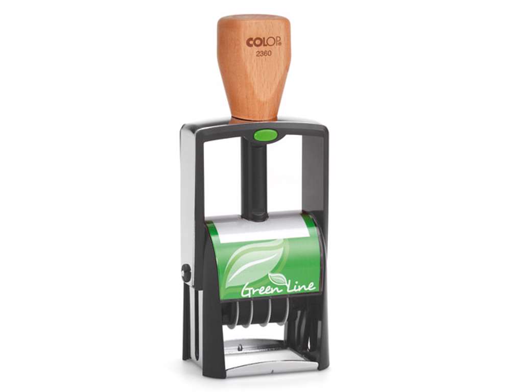 Colop 2360 Greenline dato stempel med egen tekstplade farvepude
