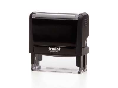 Trodat Printy 4915 med tekstplade og farvepude.