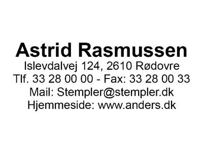 Trodat Printy 4914 med tekstplade og farvepude.