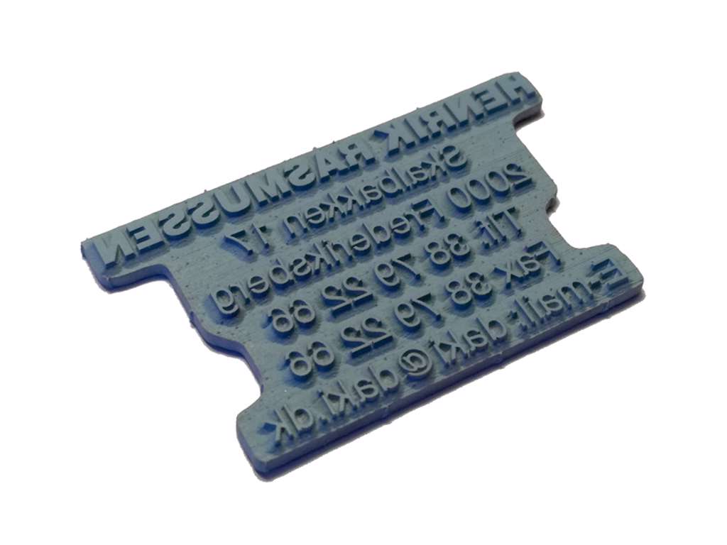 Tekstplade til stempel 2300